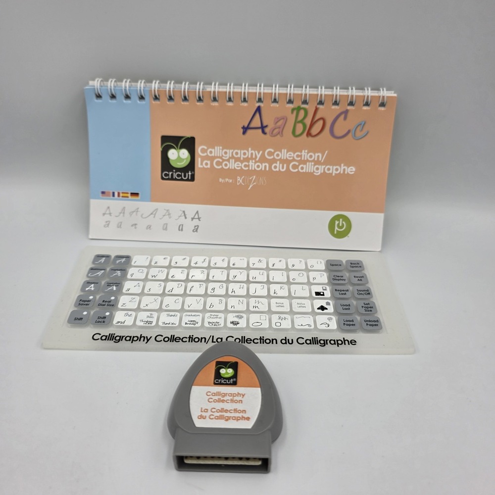 Cricut Calligraphy Collection Font Cartidge, Keyboard Overlay &‎ Manual